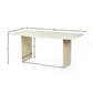 Element Rectangular Glass Table - Matt Cream