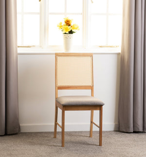 Ellis Chair (Box of 2) - OAK EFFECT/GREY FABRIC