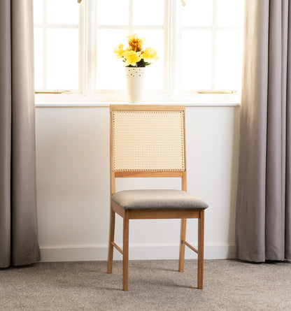 Ellis Chair (Box of 2) - OAK EFFECT/GREY FABRIC