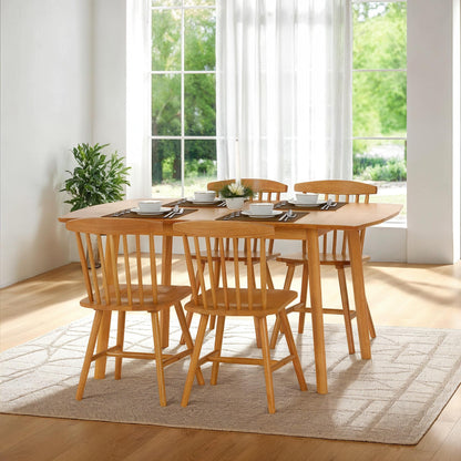 Emery Extending Dining Set (4 Chairs) - NATURAL OAK EFFECT