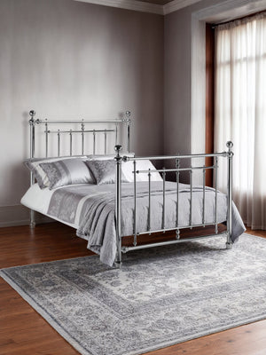 Empress 150cm King Chrome Effect Metal Bed