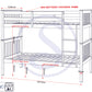 Erin 3' Bunk Bed - Light Grey