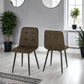 Fenton Chair (Box of 2) - Olive Green Suede Fabric