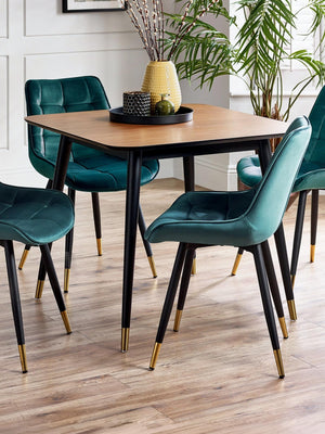 Findlay Square Dining Table - Walnut & Black