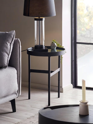 Franki Mirror Glass Lamp Table