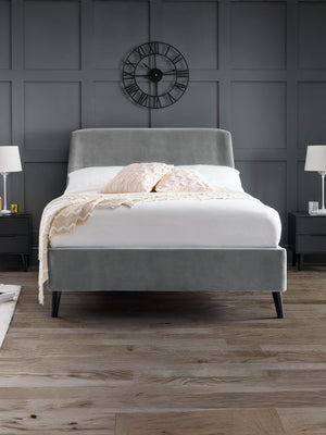 Frida 135cm Double Grey Velvet Bed