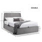 Frida 135cm Double Grey Velvet Lift-up Ottoman Storage Bed