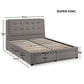 Fullerton Upholstered 4 Drawer Storage Bed Frame - Grey Linen, Super King