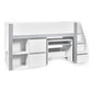 Gaia 90cm Single Midsleeper - White and Silver
