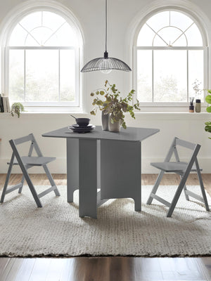 Gatan Small Gateleg Table With 2 Chairs - Grey