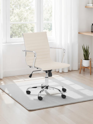 Gio Ivory & Chrome Office Chair