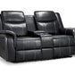 Galaxy Tech Electric Recliner 2 Seater Black Leather