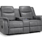 Galaxy Tech Electric Recliner 2 Seater Grey Leather