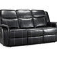 Galaxy Tech Electric Recliner 3 Seater Black Leather