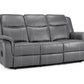 Galaxy Tech Electric Recliner 3 Seater Grey Leather