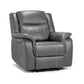 Galaxy Tech Electric Recliner Armchair Grey Leather