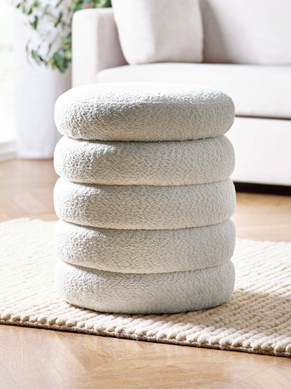 Hailey Ivory Bouclé Upholstered 40cm Storage Stool