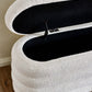 Hailey Ivory Boucle Upholstered Ottoman Storage Bench