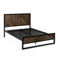 Harrison Dark Oak Herringbone Effect King Bed