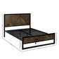 Harrison Dark Oak Herringbone Effect King Bed