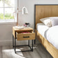 Harlow Light Oak Effect 1 Drawer Bedside Table
