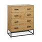 Harlow Light Oak Effect 4 Drawer Chest