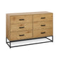 Harlow Light Oak Effect 6 Drawer Chest
