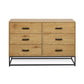 Harlow Light Oak Effect 6 Drawer Chest
