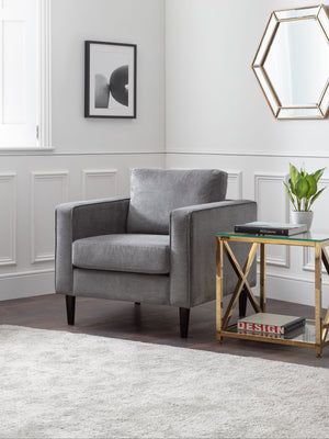 Hayward Chair - Grey Chenille Fabric