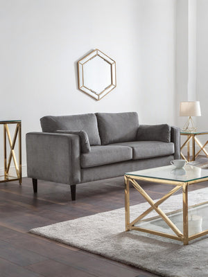 Hayward 2 Seater - Grey Chenille Fabric