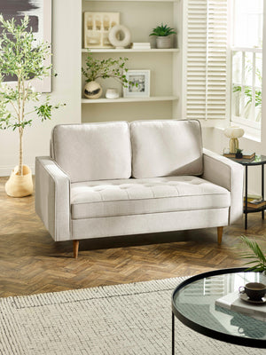 Henrietta Beige Upholstered 2 Seater Sofa