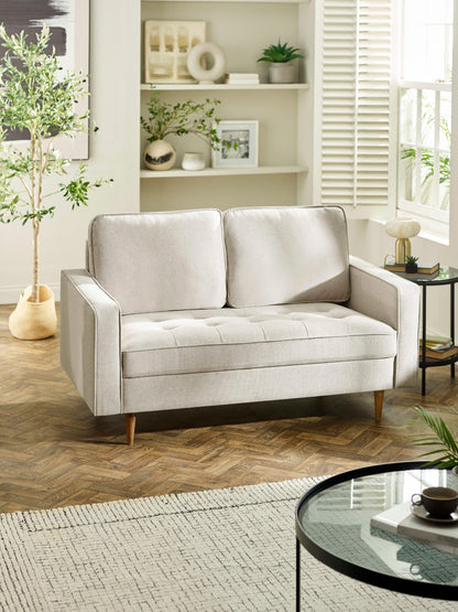 Henrietta Beige Upholstered 2 Seater Sofa