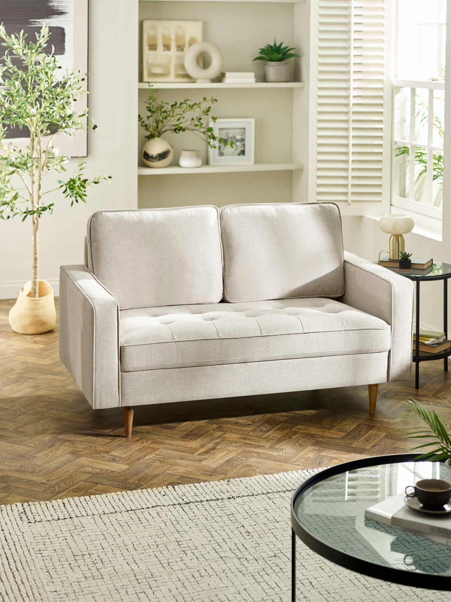 Henrietta Beige Upholstered 2 Seater Sofa