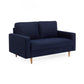 Henrietta Deep Blue Linen Upholstered 2 Seater Sofa