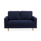 Henrietta Deep Blue Linen Upholstered 2 Seater Sofa