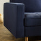 Henrietta Deep Blue Linen Upholstered 2 Seater Sofa