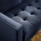 Henrietta Deep Blue Linen Upholstered 3 Seater Sofa