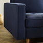 Henrietta Deep Blue Linen Upholstered 3 Seater Sofa