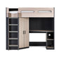 Hercules 90cm Single Light Wood Effect Highsleeper Loft Bed with Desk