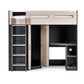 Hercules 90cm Single Light Wood Effect Highsleeper Loft Bed with Desk