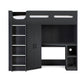 Hercules 90cm Single Anthracite Black Highsleeper Loft Bed with Desk