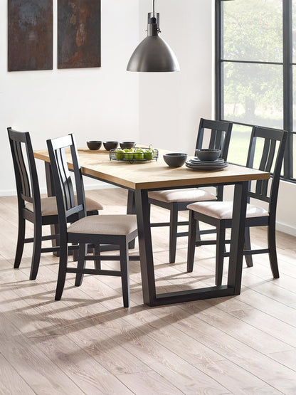 Hilton Oak Veneer Herringbone Dining Table
