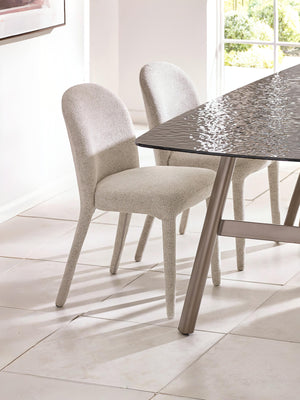 Set of 2 Holly Beige Chenille Upholstered Dining Chairs
