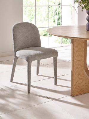 Set of 2 Holly Grey Chenille Upholstered Dining Chairs