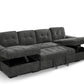 Palermo Sofabed Grey U Shape Corner