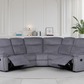 Myra Recliner Sofa Grey Fabric Large Corner