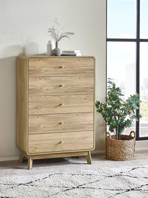 Ingrid 5 Drawer Chest Oak
