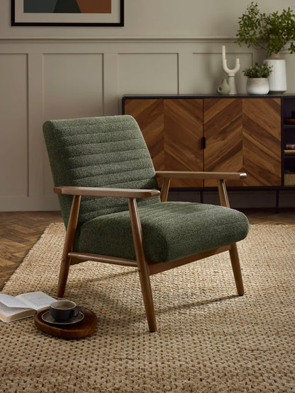 Ivy Olive Chenille Upholstered Armchair
