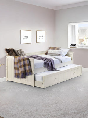 Jessica 90cm Single Ivory Daybed with pull-out Trundle