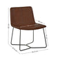 Joren Tan Brown PU Leather Lounge Chair